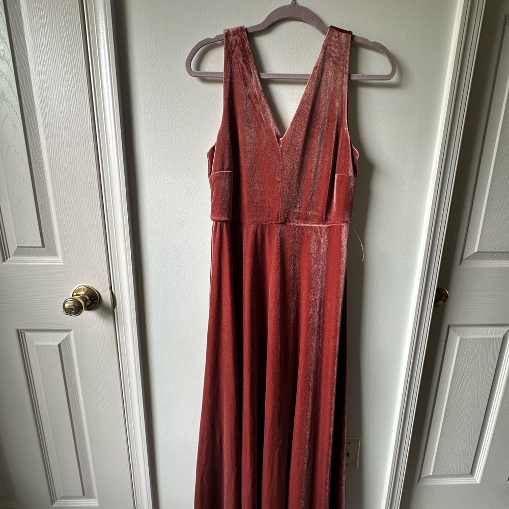 V-neck Velvet Maxi Dress